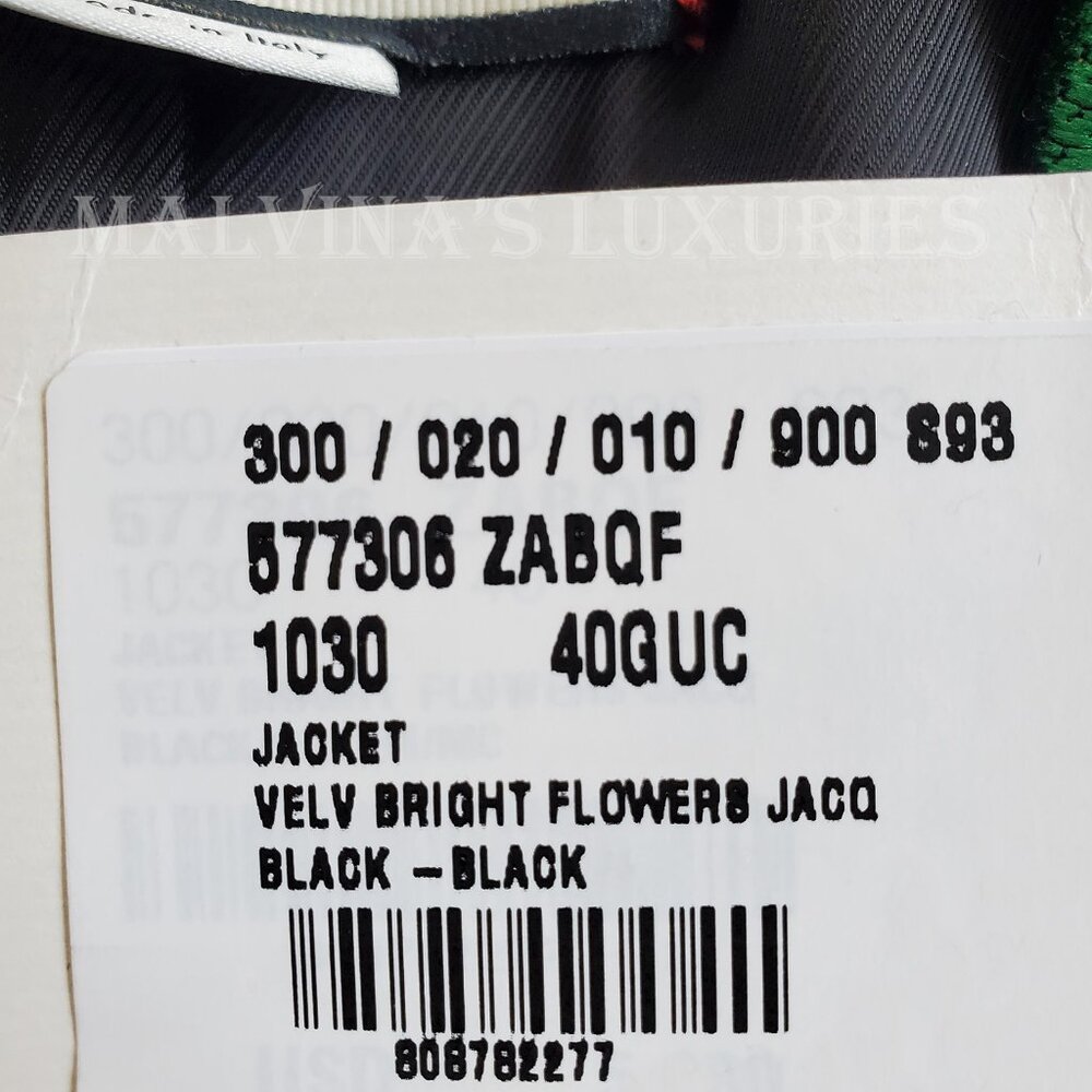 GUCCI JACKET SINGLE BREASTED VELVET JAQUARD FLORAL BLAZER sz IT 40 US 4 - Picture 13 of 14